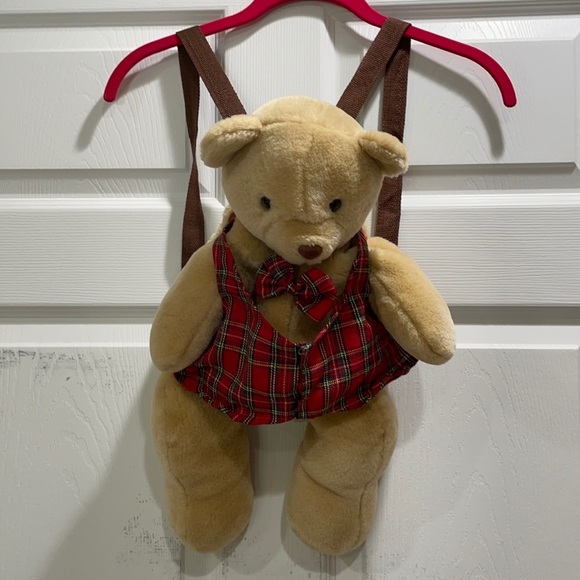 Vintage 1998 Plush Teddy Bear Backpack Kawaii - Picture 1 of 7